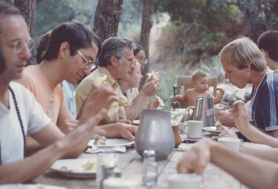 Dennis is 3rd from left at Tassajara long ago